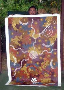 Bevan holding his painting