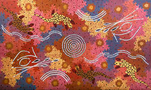 large waterhole dot painting