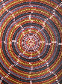 large waterhole dot painting