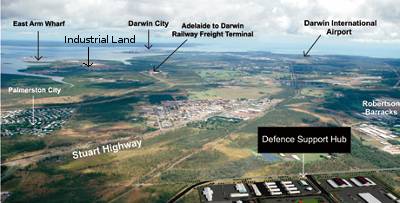 aerial photo of darwin and port
