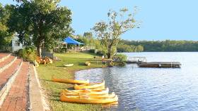 Lake Bennett Sign Swimming and Canoe hire