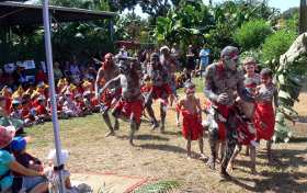welcome ceremony at Alawa School