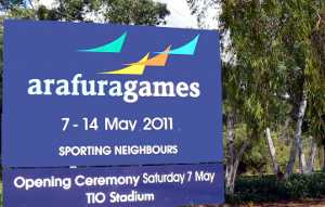 Previous Arafura Games sign