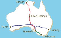 map of connecting Australian Railways map of connecting Australian Railways