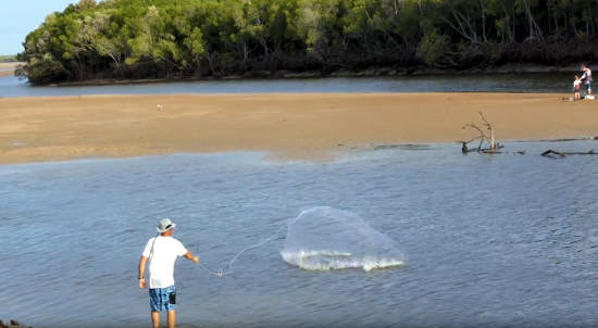 Casting for bait at Buffalo Creek