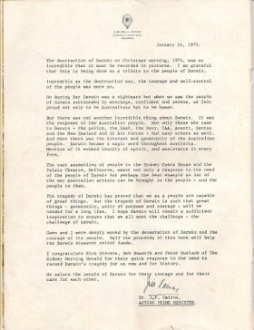 Dr Jim Cairns Letter