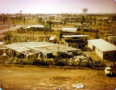 Rebuilding after Tracy ( note regrowth on trees )