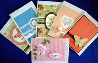 Individually wrapped handmade Gift Cards
