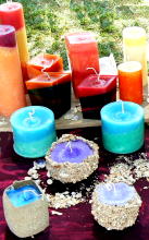 coloured festival candles
