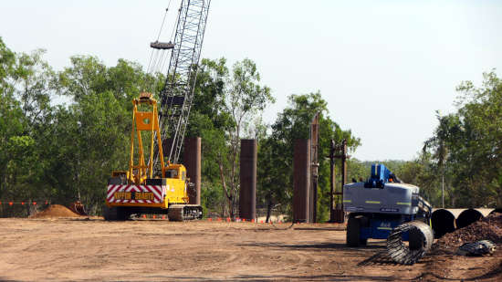 Finniss River bridge construction