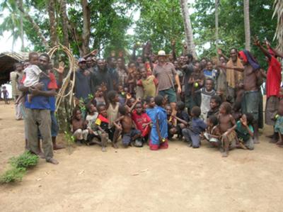 Craig Hand with the remote Sibidiri tribe in Papua New Guinea.