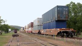 freight train passes by
