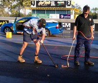 Racetrack volunteers at work