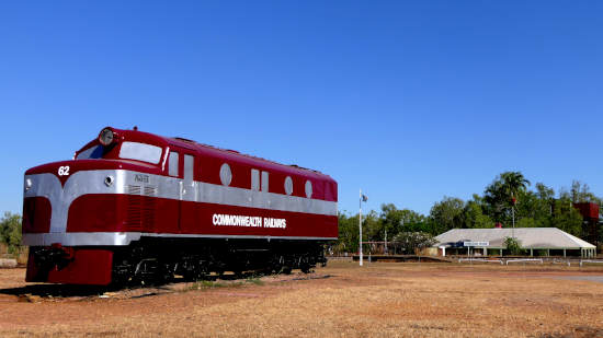 Restored locomotive and station
