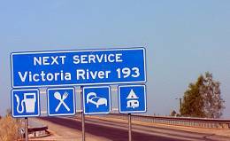 Victoria River 193k Road sign Victoria River