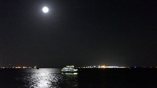 Ships in the moonlight